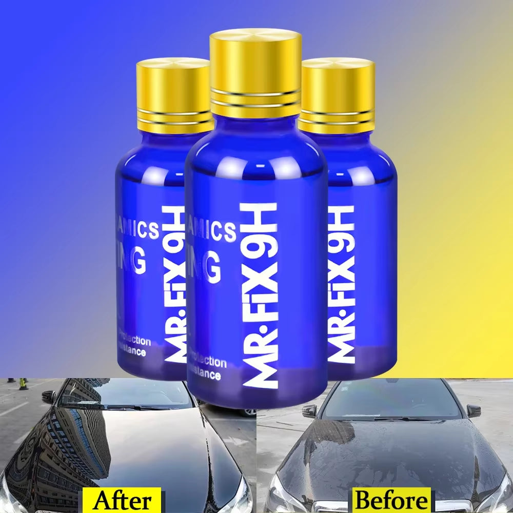 3PCS 9H Car Liquid Ceramic Coat Super Hydrophobic Glass Coating Set Polysiloxane and Nano Materials Ceramics for Cars