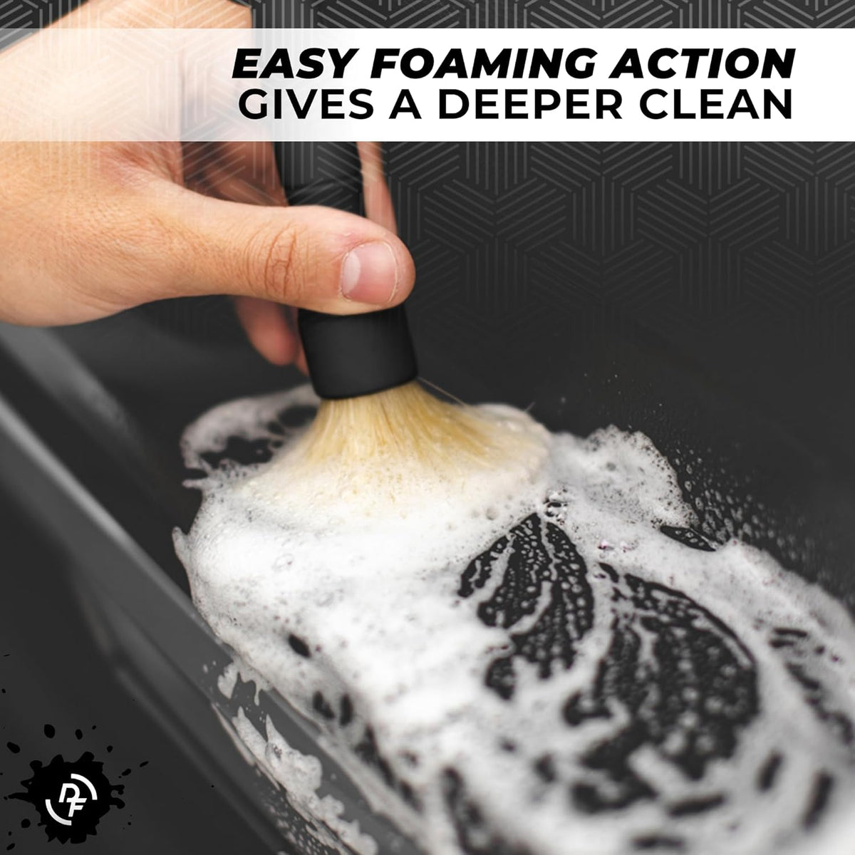 Boar Hair Detailing Brush Set, Comfortable Grip and Heavy-Duty Scrubbing for Interior, Exterior, Engine Bay, Wheels, Exhaust Tips, Textured Plastic