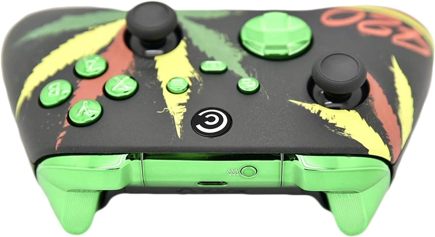Designer Series Custom Wireless Controller for Xbox Series X/S, Xbox One, & PC - Multiple Designs Available (420 & Green Chrome Inserts)