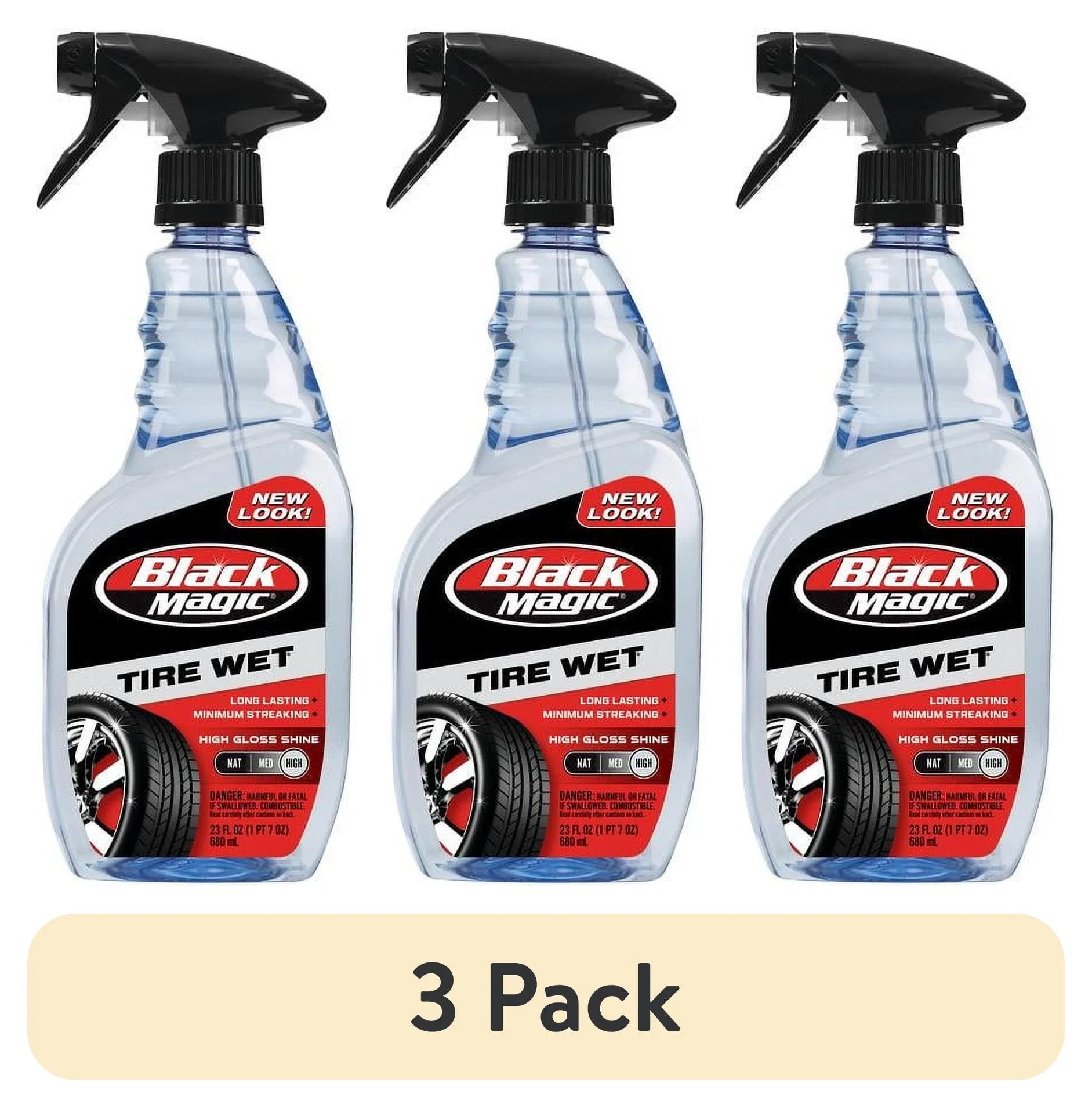 (3 Pack) Black Magic Tire Wet 23 Oz. Tire Shine Lasts up to 4 Weeks - BM23