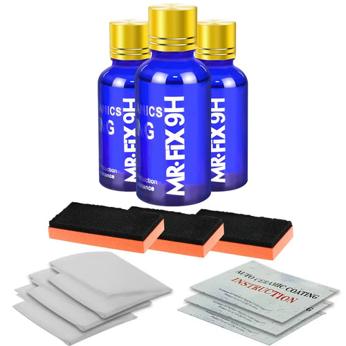 3PCS 9H Car Liquid Ceramic Coat Super Hydrophobic Glass Coating Set Polysiloxane and Nano Materials Ceramics for Cars