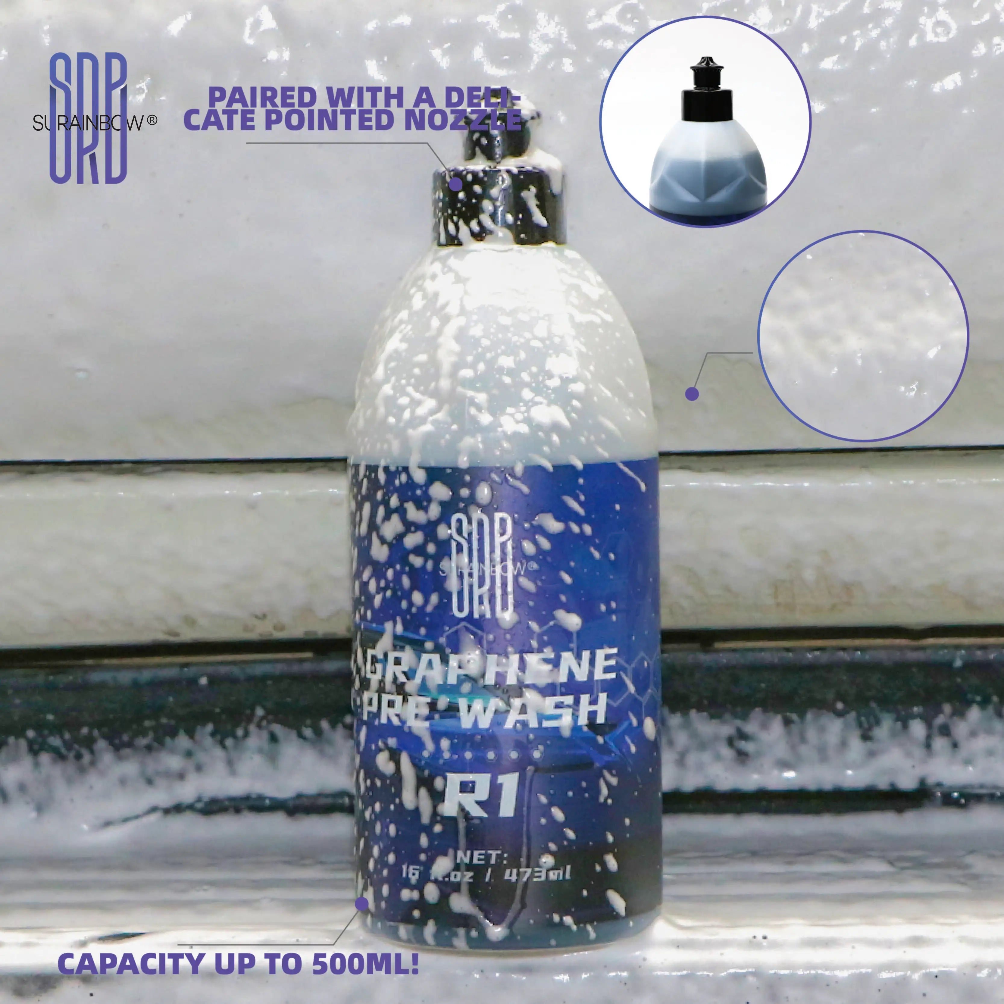 Graphene Car Wash Soap - High Foaming Graphene Infused Car Soap - Ads Hydrophobicity, Powerful Cleaner & Protection, 16 Oz/473Ml