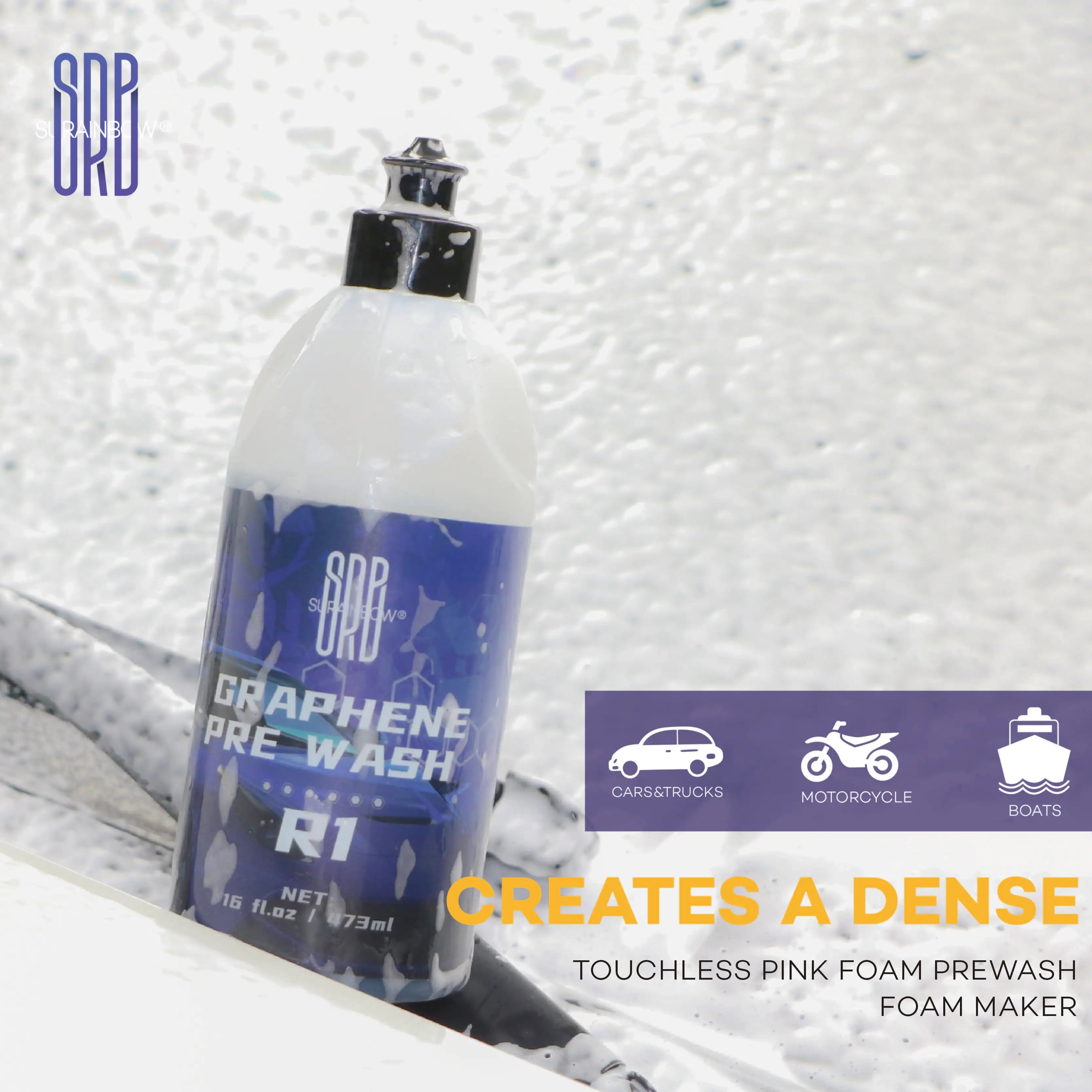 Graphene Car Wash Soap - High Foaming Graphene Infused Car Soap - Ads Hydrophobicity, Powerful Cleaner & Protection, 16 Oz/473Ml