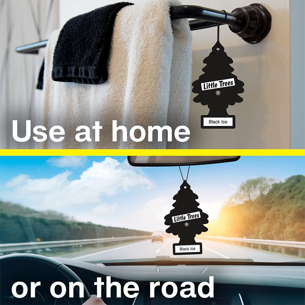 Car Air Freshener | Hanging Tree Provides Long Lasting Scent for Auto and Home | Black Ice, 24 Air Fresheners